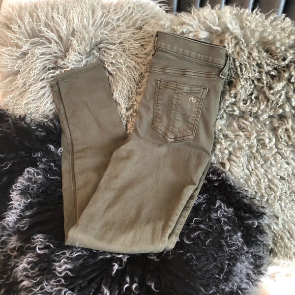 rag & bone olive skinny stretch jeans. - Picture 2 of 8